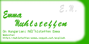 emma muhlsteffen business card